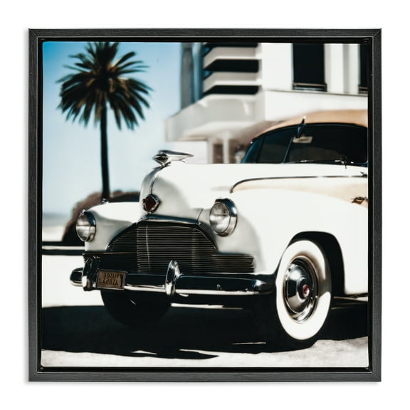 Stupell Industries California Cruise Car Transportation Painting Black Floater Framed Canvas Art Print Wall Art, 18 x 18