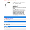 thumbnail image 2 of Headlight Connector - Compatible with 1988 - 2000 GMC K3500 1989 1990 1991 1992 1993 1994 1995 1996 1997 1998 1999, 2 of 2