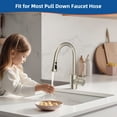 thumbnail image 3 of CADOVE Pull-Down Kitchen Faucet Head - 3-Function Sink Sprayer, 15 Adapters, Brushed Nickel, Compatible with Moen, 3 of 7