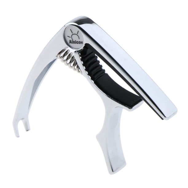 Abrazadera de cejilla de aleación de zinc para guitarra, bajo, mandolina, ukelele, accesorios Cromo