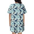 thumbnail image 3 of Lsque Penguins Whales Women's Short-Sleeved Pajama Set - 2 Piece Soft and Lightweight Sleepwear Set-Small, 3 of 9