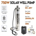 thumbnail image 2 of Screw Solar Bore Pump Submersible Deep Well 3" 48V 750W MPPT for Hole Steel, 2 of 9