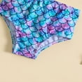 thumbnail image 4 of Baby Girl Swimsuit Headscarf Fringe Fish Scale Bikini 3 Piece Swimsuit Baby Girls Bathing Suits Girls Blue 2 Years-3 Years, 4 of 6