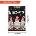 thumbnail image 4 of JOOCAR Winter Garden Flag Christmas Gnome Pattern Double Sided Design High Quality Burlap Weather Resistant and Fade Resistant Christmas Outdoor Yard Indoor Party Decoration Dimensions: 18 x 12 inches, 4 of 7