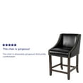 thumbnail image 4 of Flash Furniture Carmel Series 24" High Transitional Walnut Counter Height Stool with Nail Trim in Black LeatherSoft, 4 of 12