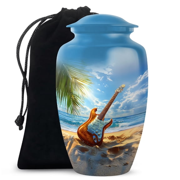 SUBSH Guitar Urn - Urn for Human Ashes Adult Men - Memorial Display - Cremation Urns for Women - Human Urns for Ashes - Hand Engraved - 10 inch