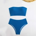 thumbnail image 5 of Uaswgudfs Women's Strapless One-Piece Swimsuit with High-Waisted Bottom for a Sleek and Sophisticated Beach Look Blue L, 5 of 9