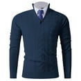thumbnail image 3 of Bcfgryg Men's Autumn And Winter Solid Colour Outdoor Casual Style Long Sleeve Sweater Sweaters For Men Blue XL, 3 of 4