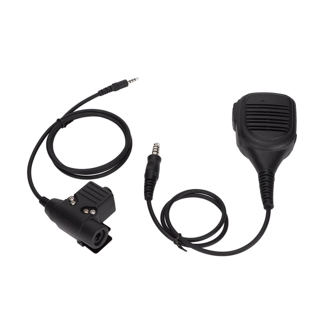 Micrófono de hombro de 7,1 mm, micrófono de altavoz de radio remoto portátil con PTT U94 para enchufe de teléfono móvil de 3,5 mm