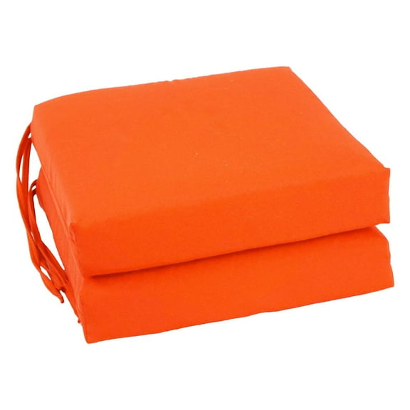Blazing Needles Indoor 16" x 16" Twill Chair Cushion, Tangerine Dream