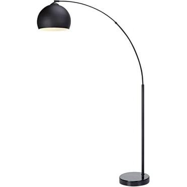 66.93" Arc Floor Lamp for Living Rooms, Home Offices, Dining Rooms, Bedrooms with Faux Black Marble Base and Black Bell Shade