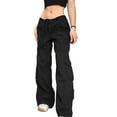thumbnail image 4 of kurtrusly Wide Leg Denim Pants Unique And Cool Suitable Size Easy To Clean Woman Jeans Comfortable To Wear black XL, 4 of 6