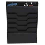 Buddy Products 4-Pocket Wall File with Supplies Organizer, Black