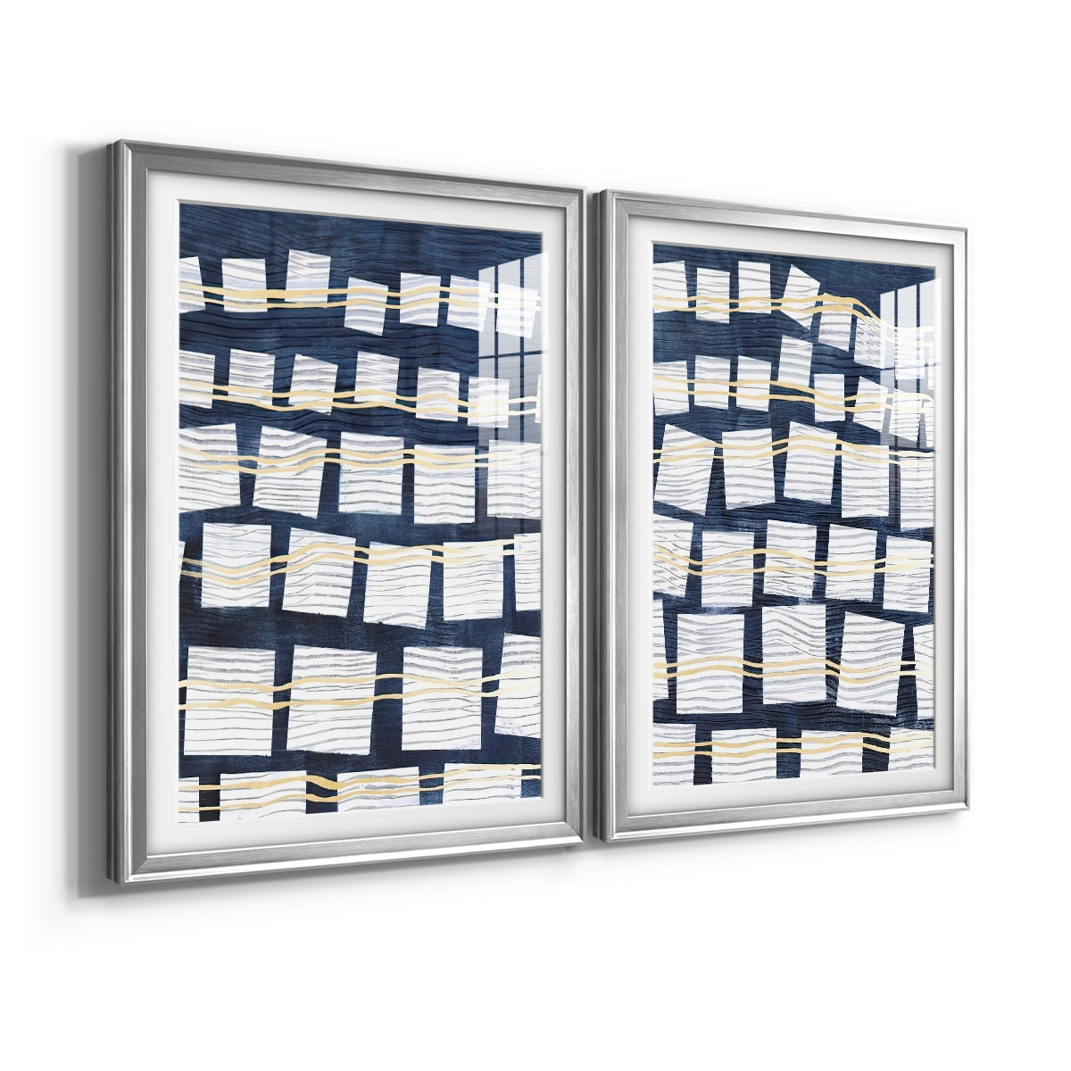 Wexford Home Networks III Premium Framed Print, 26.5" x 36.5" - Ready to Hang, Silver (Set of 2)