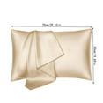 thumbnail image 3 of SIYTUAU Silky Satin Pillow Covers 2 Pack Standard Size 20X30 Inches Breathable Polyester Pillowcase Set For Hair Care Bedding Home Decor Beige Twin Set Beige, 3 of 8