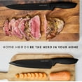 thumbnail image 4 of Home Hero - Kitchen Knives - Chef Knife Set w/ Block - Stainless Steel Kitchen Knives w/ Stand - Black, 5 Pieces, 4 of 7
