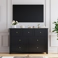 thumbnail image 4 of Commode Noire – 7 Tiroirs pour Chambre – Coffre Simplement Moderne – Commode Double en Bois – Tiroirs Profonds – Salon, Couloir et Entrée, 4 of 8