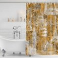 thumbnail image 3 of Orange City Shower Curtain, 48"x72", Retro Modern Abstract Orange Architecture Waterproof Bathroom Curtain Washable Shower Curtain Set with 12 Hooks, 3 of 9