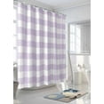 thumbnail image 5 of Plaid Purple Rural Style, Waterproof Fabric Shower Curtain, Rural Abstract Geometric Lattice Shower Curtain for Bathroom Curtains Bathtubs Hotel Washable Shower Curtains with 12 Hooks Standard 72x72, 5 of 6