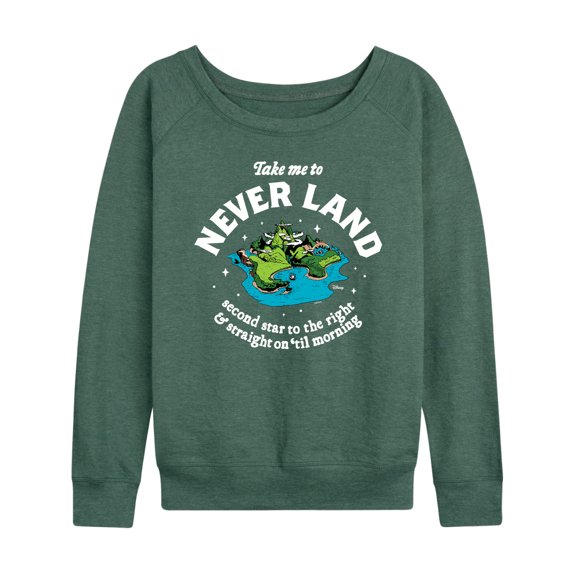 Disney - Peter Pan - Take Me to Neverland - Second Star to the Right - Women's Lightweight French Terry Long Sleeve Shirt