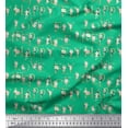 thumbnail image 1 of Soimoi Green Poly Georgette Fabric Floral & Text Printed Craft Fabric by the Yard 52 Inch Wide, 1 of 3