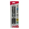 Pentel EnerGel RTX Retractable Liquid Gel Pen, (0.7mm) Metal Tip, Medium Line, Black Ink 2-Pk