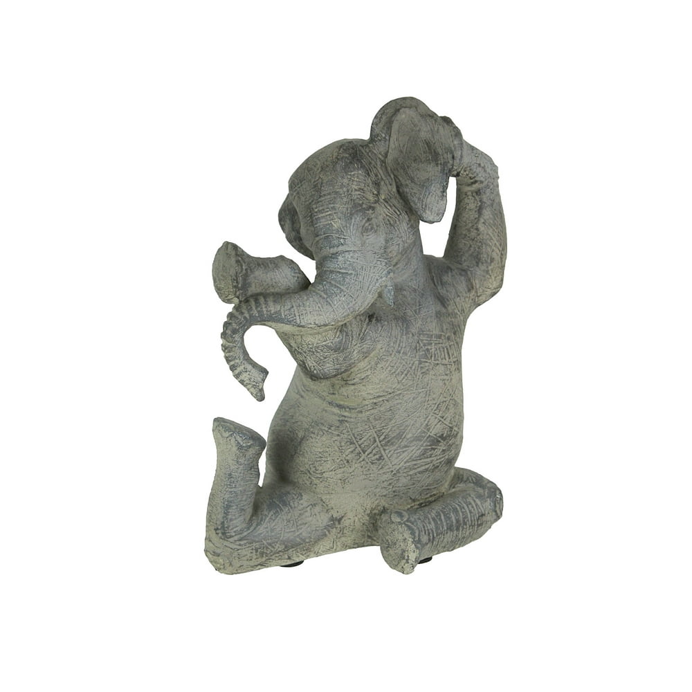 Amazingly Limber Elephant Yoga Seated Pose Tabletop Statue 9 Inches