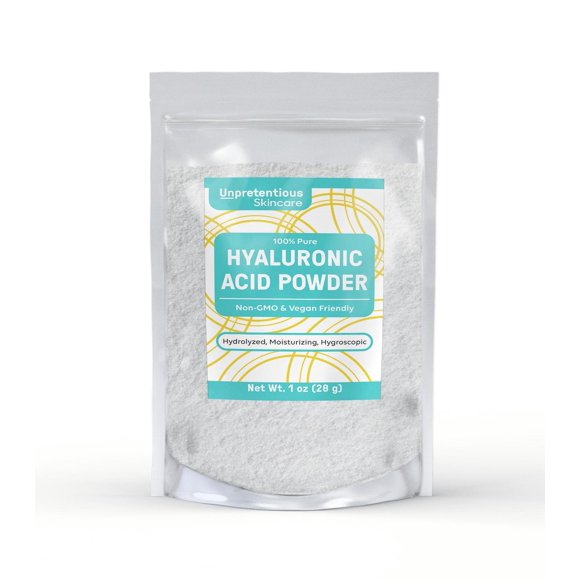 Polvo Ácido Hialurónico Sin Pretensiones Bolsa Transparente Resellable Grado Alimenticio y Cosmético