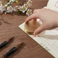 thumbnail image 3 of Round Block Paperweight 2.3 Inch Chinese Calligraphy Paper Weight Gold Desk Paper Weight Sumi Drawing Paperweight Calligraphy Practice Tool for Home Office Painting Writing Holding Raw(Unplated) 1pc, 3 of 5