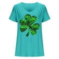 thumbnail image 4 of lcziwo Womens Funny St Patricks Day Shirts Loose Casual U Neck Irish Shirts Cute Shamrock Print Tshirts Cotton Comfy Basic Tee Tops Saint Costume 2025 Sky Blue M, 4 of 5