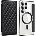 thumbnail image 2 of for Samsung Galaxy s24 Ultra Case Card Holder Wallet Pu Leather Flip Cover Clear Lens Protector [Compatible with Magsafe ] Magnetic Funda para S 24 Ultra 6.8 '' 2024 Best Phone Case, 2 of 6
