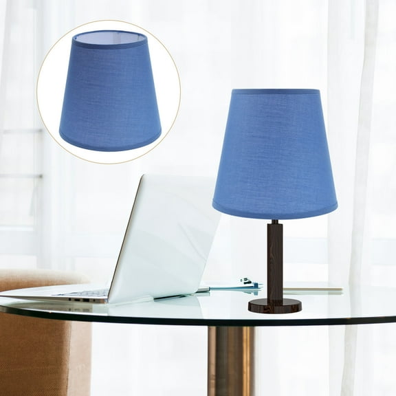 OATIPHO Small Drum Lamp Shade Fabric Blue 1 Set