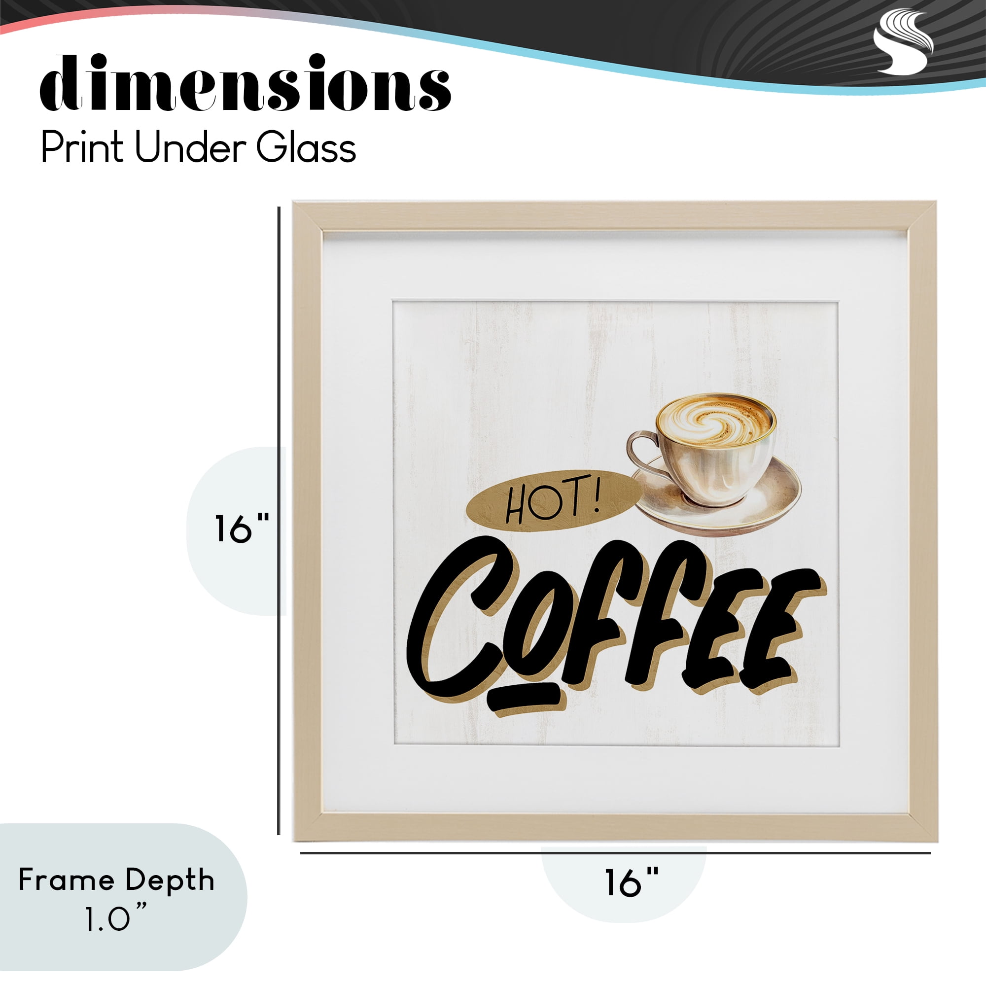 Stupell Industries Retro Fresh Hot Coffee Birch Framed Print Under Glass, design by Kim Allen
