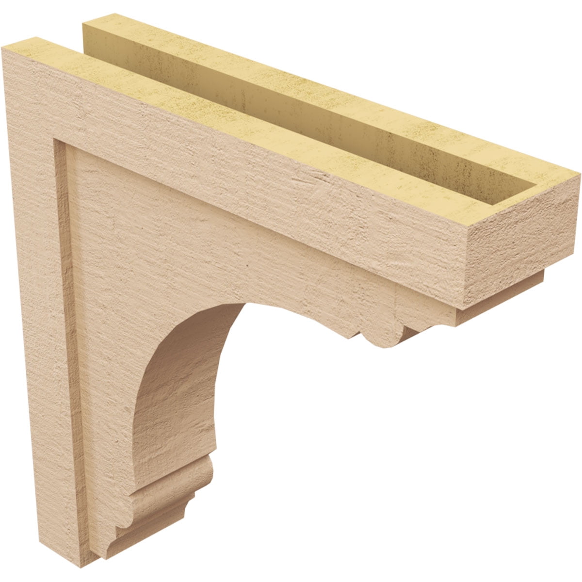 5"W x 20"D x 20"H Thin Warren Rough Cedar Woodgrain TimberThane Corbel, Primed Tan