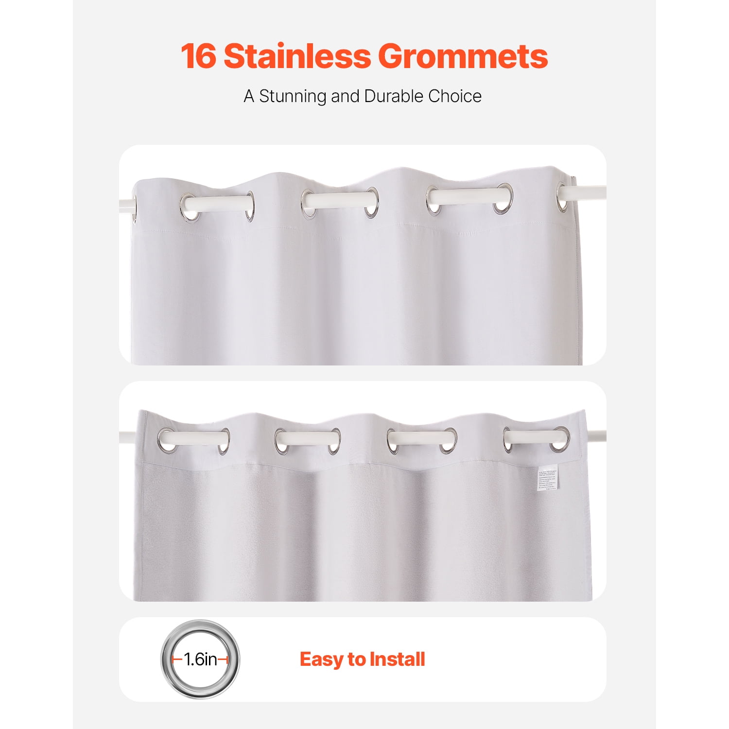 KFFKFF 84-Inch Blackout Curtains, Set of 2 Panels, Each 52 Inches Wide, Thermal Insulated Light-Blocking Drapes, 3-Layer Design with Grommets, Ideal for Bedroom and Living Room Windows, White