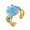 Blue, variant on Cubic Zirconia Flower Adjustable Band Ring for Women Elegant Jewelry for Daily Special Occasions Blue