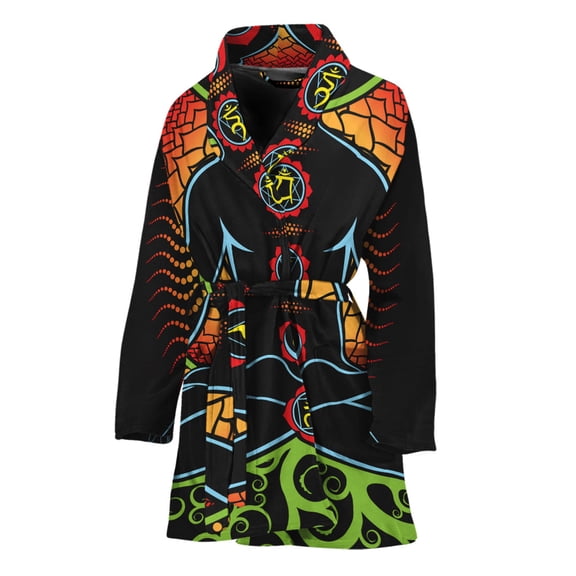 The Seven Chakras Women Bathrobe One Size Univeral Fits, Chakra Fashion Lightweight Plush Fleece Long Robe For Women