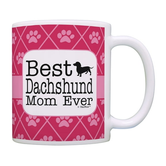 ThisWear Cute Dog Mom Gifts Best Dachshund Mom Ever Tea Mug Coffee Cup Dachshund Dog Coffee Mug Mom