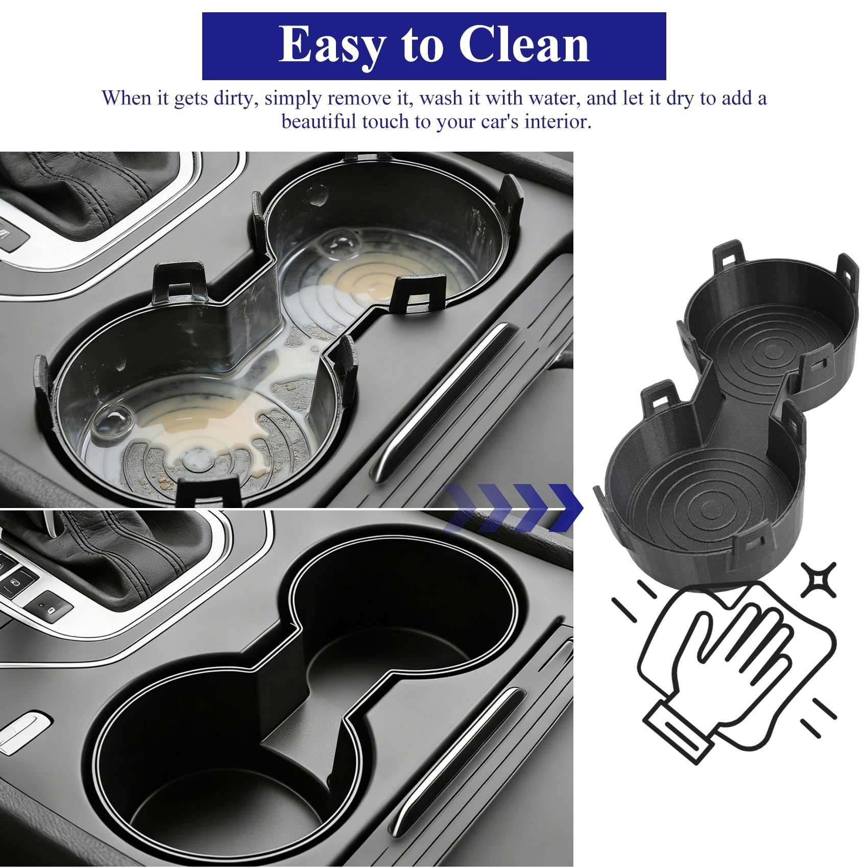 Cup Holder Replacement for Jetta A6 2011-2016, Center Console Drink Holder Insert, Interior Organizer Accessory for Vehicle Cabin