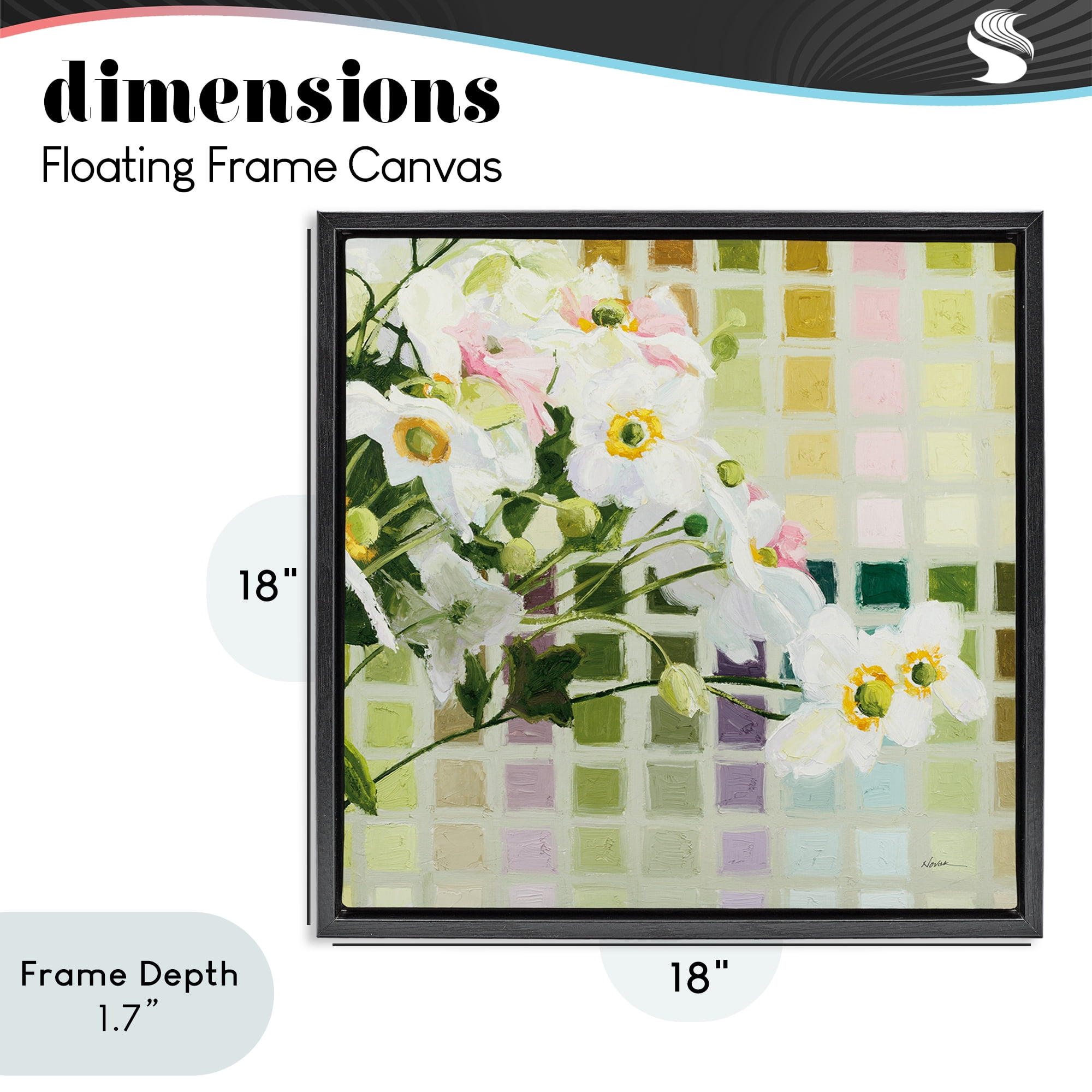 Stupell Industries Color Chart Daffodils Black Framed Floater Canvas Wall Art, design by Shirley Novak