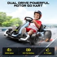 thumbnail image 4 of VIBESPARK 24V Electric Go Kart, Drift Go Kart for Kids with Adjustable Seat, Two Drive Modes, Ultra-Long Battery Life, Bluetooth, LED lights, Ride on Car for Kids 6-12, Blue, 4 of 10
