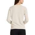 thumbnail image 3 of Suéter ligero de mujer Inspire Chic, con cuello redondo, botones, de manga larga, color beige, 3 of 6