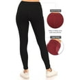 thumbnail image 3 of Women's Full Length Stretch High Waist Zip Pocket Workout Yoga Running Seamless Leggings Black L, 3 of 5