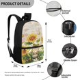 thumbnail image 5 of Uourmeti Sunflower Frog Backpack for Students, 17 Inch Large Capacity Multiple Pockets School Backpack for Travel Hiking, 5 of 6