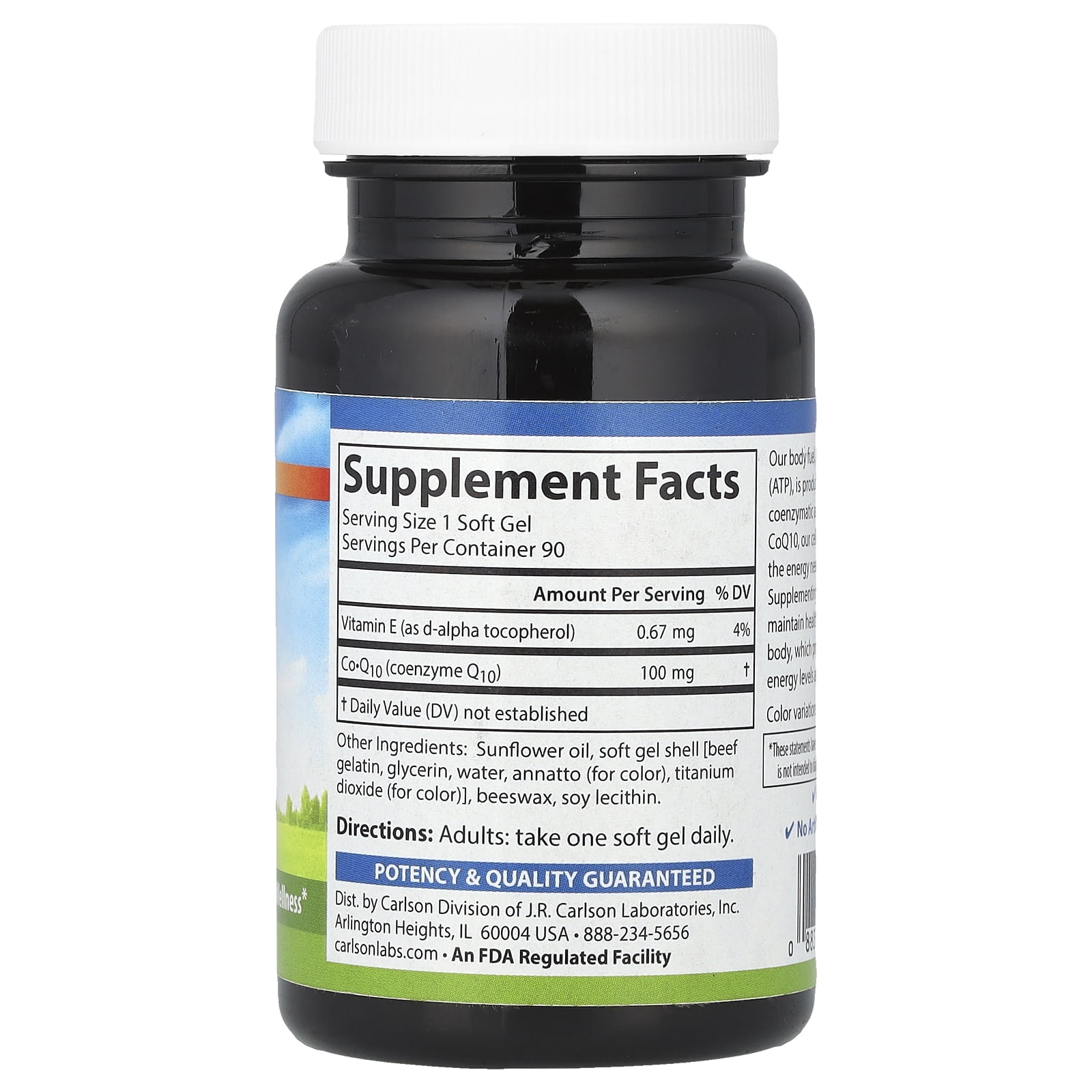 Carlson Co-Q10 100 mg  - 90 Softgels