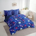 thumbnail image 3 of Homewish Purple Rocket 7-Piece Twin Bedding Sets For Preppy Children Kids,Universe Galaxy Bedding Comforter Set,Cosmos Planet Breathable Sheet Sets,Breathable Home Decor,Reversible, 3 of 8