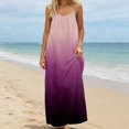 thumbnail image 4 of BOOMNY Women's Backless Cami Dress Spaghetti Strap Cami Lounge House Dresses Gradient Color Flowy Beach Summer Maxi Sundress, 4 of 5
