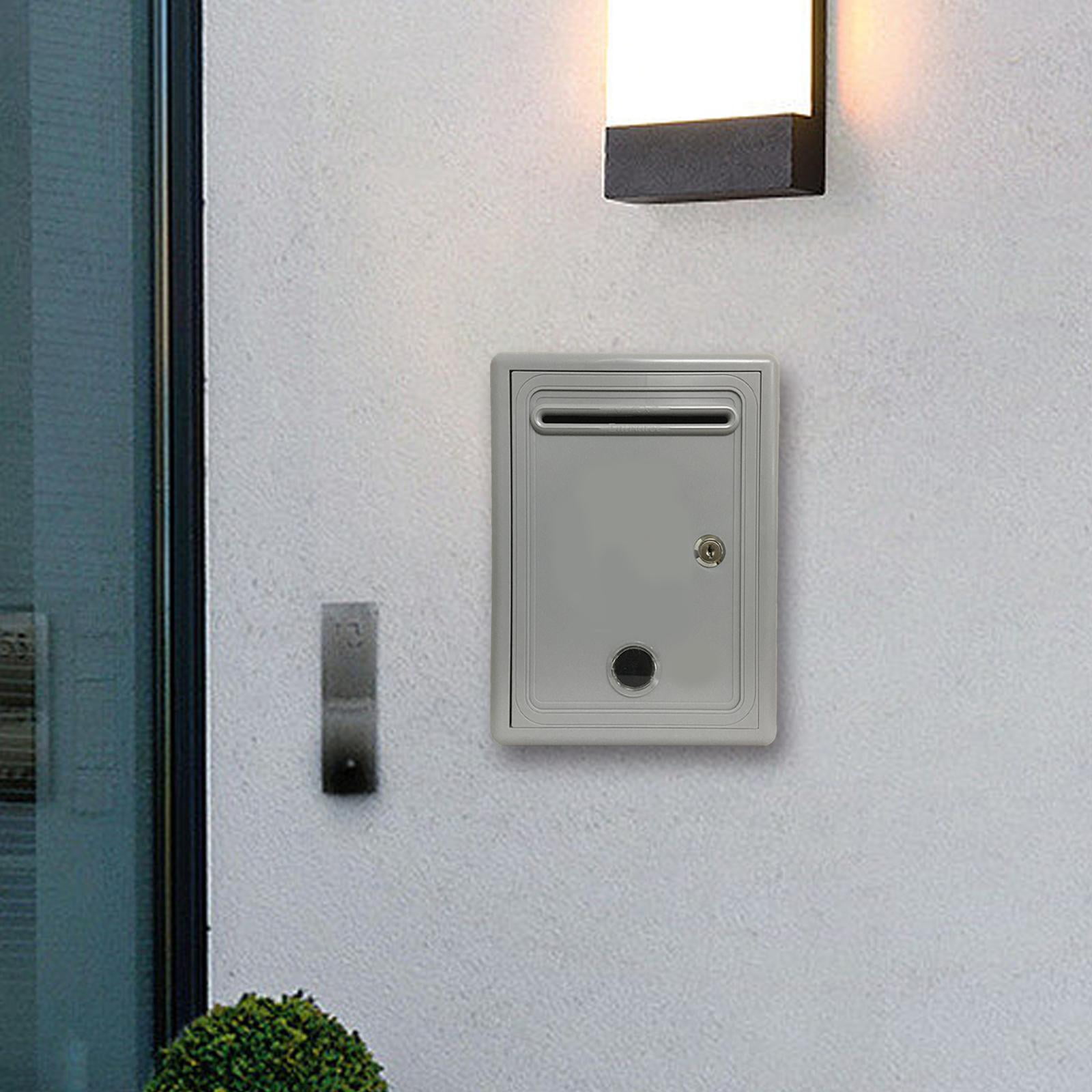 Baoblaze Mailbox Locking Ballot Box Wall Mounted with Window Complaint Box Gray