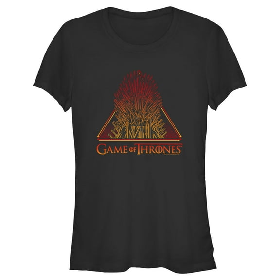 Junior's Game of Thrones Red and Yellow Iron Throne  Graphic Tee Black X Large