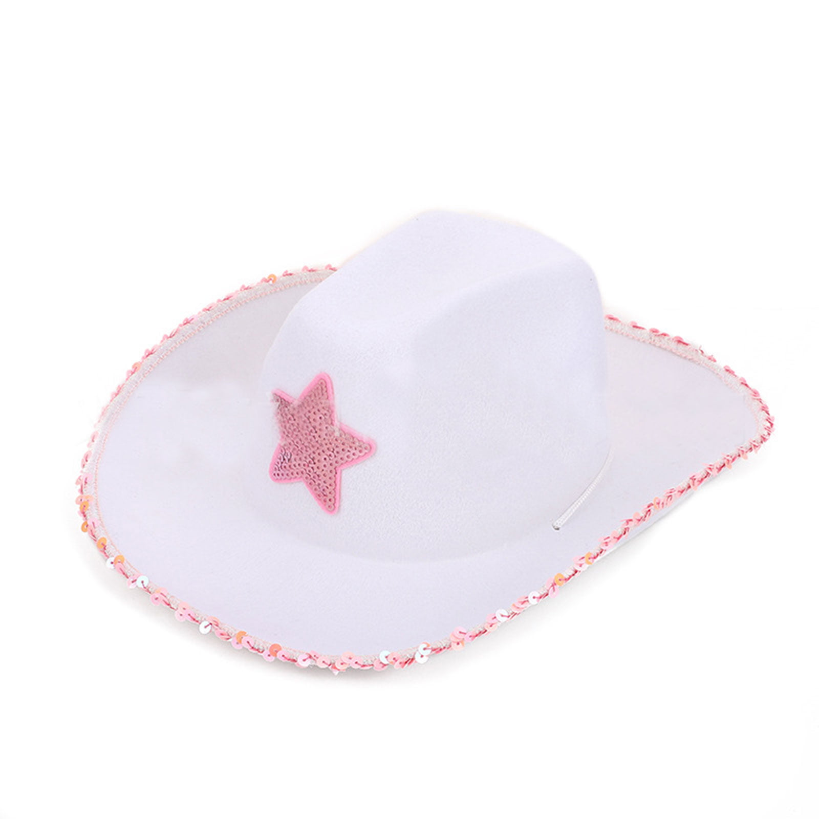 Rhode Island Novelty HACOWWP White Felt Cowgirl Hat with Pink Star 